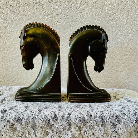 Dodge INC Other - Vintage Art Deco 30s Dodge Bronze Trojan Horse Bookends 7” USA